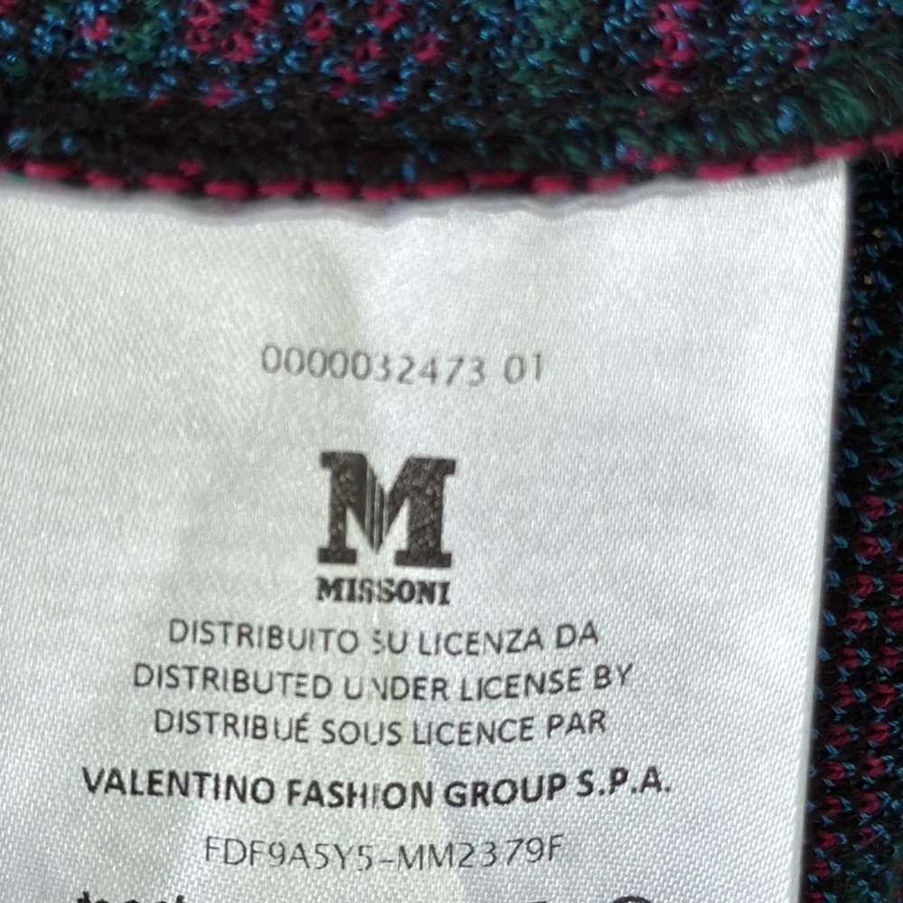 Missoni Blue and Black Patterned Short-Sleeve Fit-and-Flare Dress size 46 - Picture 11 of 12